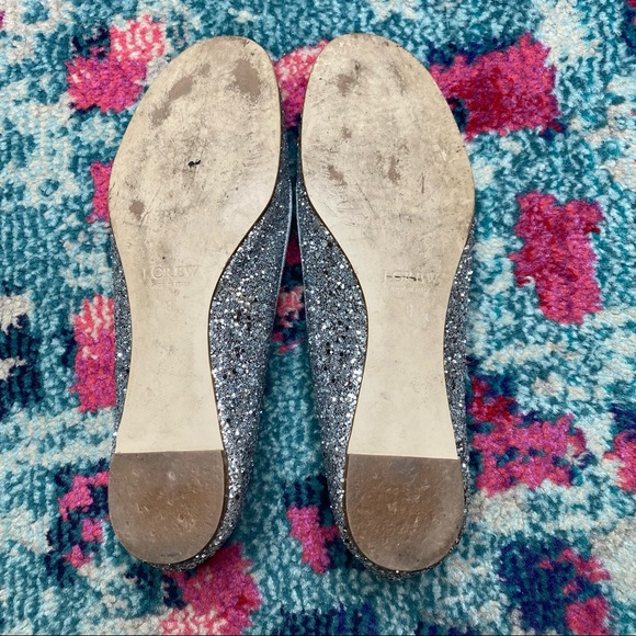 J. Crew Camille Silver Glitter Ballet Flats - Picture 7 of 7